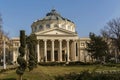 Romanian Athenaeum, Bucharest Romania - outside view Royalty Free Stock Photo