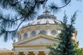 Romanian Athenaeum, a concert hall in the center of Bucharest, Romania and a landmark of the Romanian capital city. Romanian