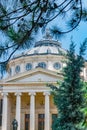 Romanian Athenaeum, a concert hall in the center of Bucharest, Romania and a landmark of the Romanian capital city. Romanian