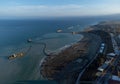 Beach widening works at Eforie Sud - Romania Royalty Free Stock Photo