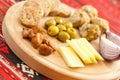 Romanian christmas appetizer consist of various pork dishes Royalty Free Stock Photo