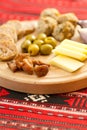 Romanian christmas appetizer consist of various pork dishes Royalty Free Stock Photo