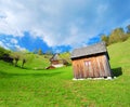 Romanian countryside chalets Royalty Free Stock Photo