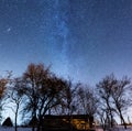 Romanian countryside under the Milky Way