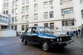 Romanian Dacia cars, one black used by the former communist Securitate and one used by the former Militia police