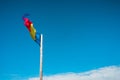 Romanian flag isolated on blue sky