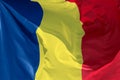 Romanian flag floating in the wind