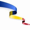 Romanian flag wavy abstract background. Vector illustration. Royalty Free Stock Photo