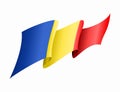 Romanian flag wavy abstract background. Vector illustration. Royalty Free Stock Photo