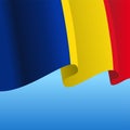 Romanian flag wavy abstract background. Vector illustration. Royalty Free Stock Photo
