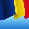 Romanian flag wavy abstract background. Vector illustration.