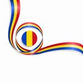 Romanian wavy flag background. Vector illustration. Royalty Free Stock Photo