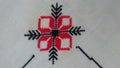 Romanian flower pattern sewn on the eraser