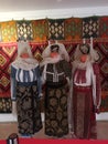 Romanian folk costumes for women exhibited at the Golesti Museum