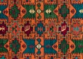 Romanian folk seamless pattern ornaments. Romanian traditional embroidery. Ethnic texture design. Traditional carpet design. Carpe