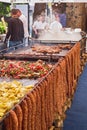 Romanian food preparation at the market stall