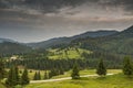 Romanian hillside and village in summer time