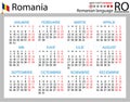 Romanian horizontal pocket calendar for 2023. Week starts Monday