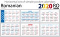 Romanian horizontal pocket calendars 2020