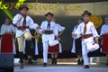 Romanian kids folklore dancing stage performance Royalty Free Stock Photo