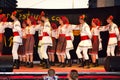 Romanian kids folklore group dancing