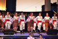 Romanian kids folklore group dancing Royalty Free Stock Photo