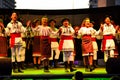 Romanian kids folklore group dancing Royalty Free Stock Photo