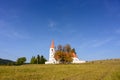 Romanian landscape in the hart of Transylvania with medieval church Royalty Free Stock Photo