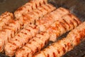 Romanian meatballs in grill frying pan - selective focus Royalty Free Stock Photo