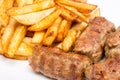 Romanian Meatballs Or Mici And Fried Chips Royalty Free Stock Photo