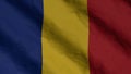 Romanian national flag. State flag of Romania illustration. 3D rendering.