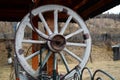 Romanian old traditional well wheel