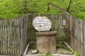 Romanian old water well in the countryside Royalty Free Stock Photo