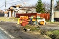 Romanian peasants selling vegetables and fruits on the road in Targoviste, Romania, 2021