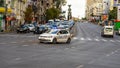 Romanian Police Car in traffic during rush hour in Bucharest