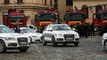 Romanian Police Car in traffic during rush hour in Bucharest