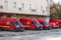 Romanian Post car fleet parking. Posta Romana