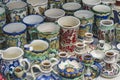 Romanian pottery: mugs Royalty Free Stock Photo