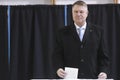 Romanian President Klaus Iohannis cast his vote