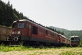 Romanian private railway operator diesel locomotives shunting Royalty Free Stock Photo