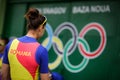 Romanian professional women rowers from the Olympic Team train in a sports base