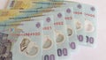 romanian romania money consecutive bills plastic lei european