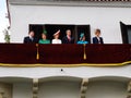 The Romanian royal family on the balcony of the monarchy day