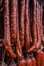 Romanian sausages (carnati), smoked and dried-2 Royalty Free Stock Photo