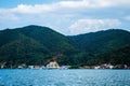 The Romanian shore seen from a boat, Danube river Royalty Free Stock Photo