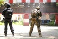 A Romanian SIAS equivalent of SWAT in the US police officer and a special forces soldier train together in a shooting range