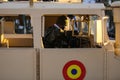 Romanian soldier in a Humvee military vehicle