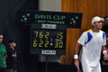 Romanian tennis player Horia Tecau in action at a Davis Cup match