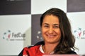 Romanian tennis player Monica Niculescu during a press conferenc Royalty Free Stock Photo