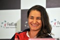 Romanian tennis player Monica Niculescu during a press conferenc Royalty Free Stock Photo